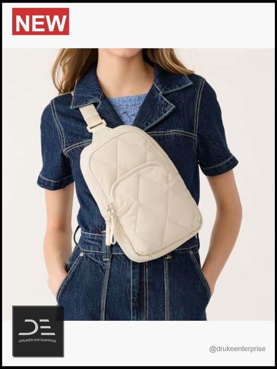 Featherweight Sling Backpack with Adjustable Strap and Water-Repellent Nylon